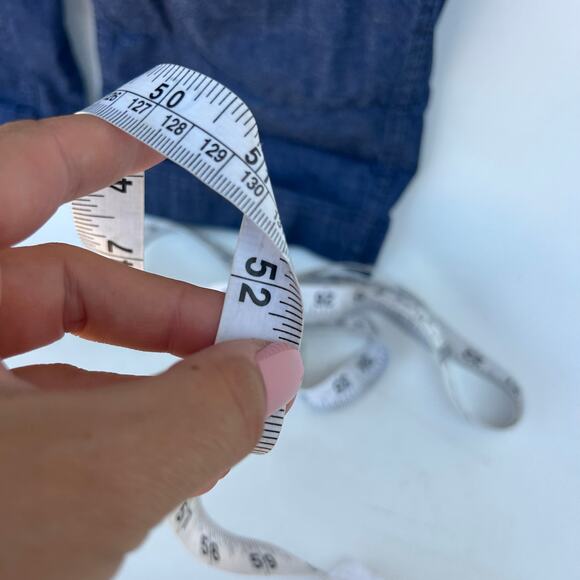 Alex Mill Indigo The Standard Jumpsuit Button Cropped Denim Blue Jean Small - Picture 10 of 11